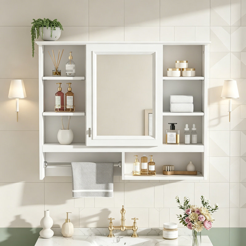 Mirror Cabinet with Adjustable Shelves