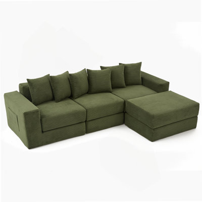 Newly Arrived 10-In-1 Convertible Sofa Sectional, Ideal For Family Gatherings, No Assembly Needed, Comes With Six Pillows