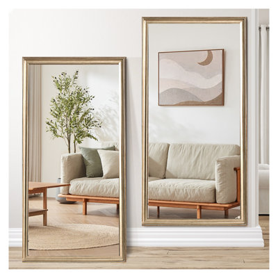 70.86" x 31.5" Gold Full Length Floor Mirror with Polystyrene Frame