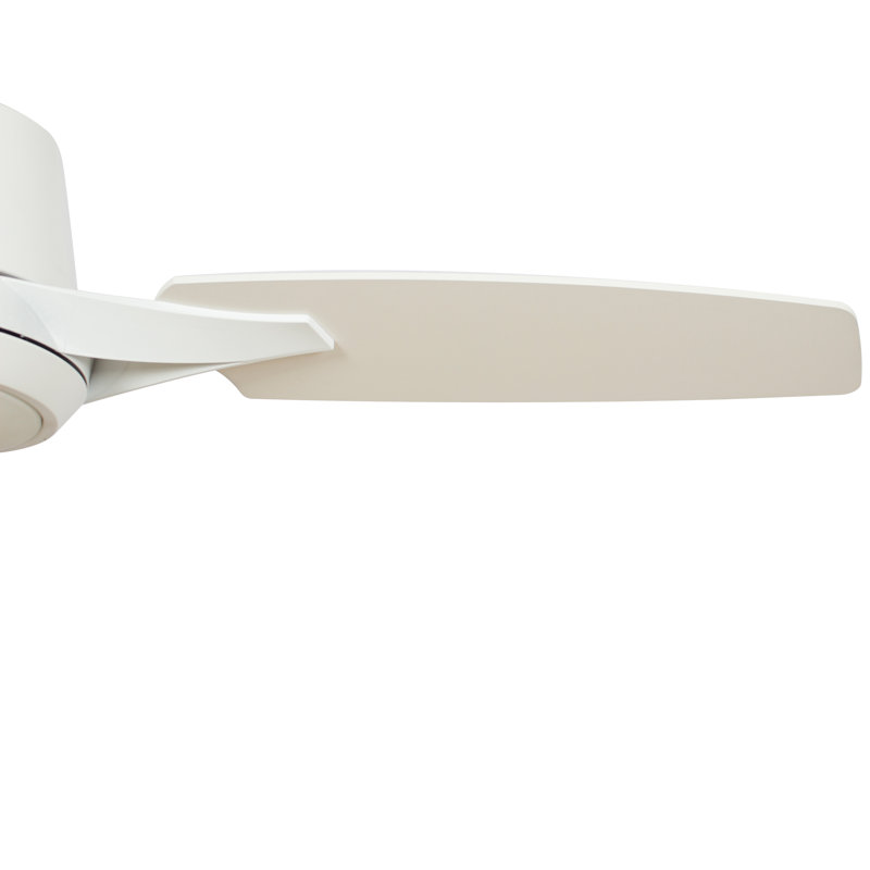 52'' White Plywood Smart Ceiling Fan with LED Light and Voice Control