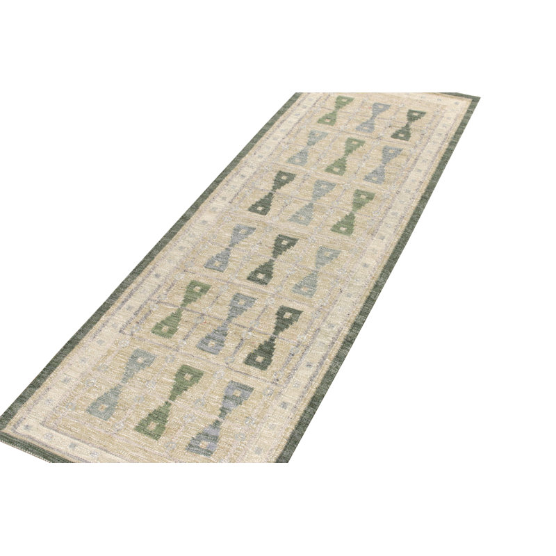 Scandinavian Wool Geometric Area Rug, Runner 2'6" x 10'