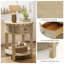 Table de bout ronde en bois, ensemble de 2, table d'appoint avec rangement à tiroirs pour petit espace, salon