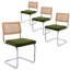 Chaise d'appoint rembourrée avec dossier en rotin et structure en acier Marlow Cantilever H 18,8 po-1028167474-1028167476