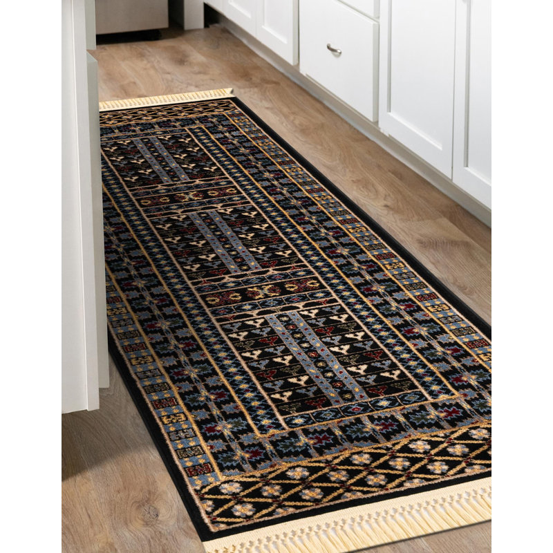 Tapis noir Aucun, Tapis de couloir 2 pi x 8 pi