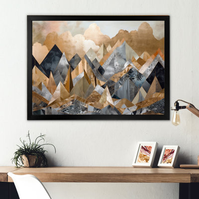Gris et doré, Horizons géométriques III Gris et doré, Horizons géométriques III, impression sur toile