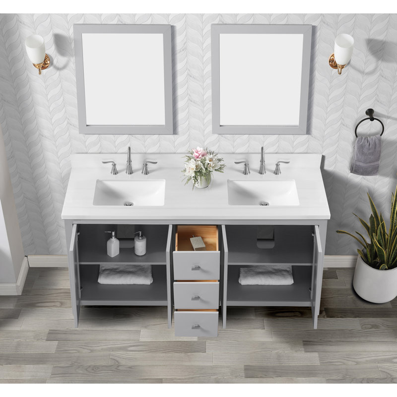 Meuble-lavabo double 60 po Hollister