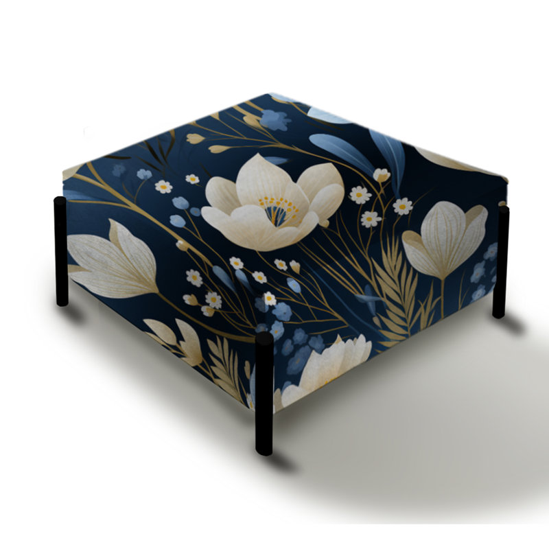 Motif floral bleu serein à motif floral côtier bleu