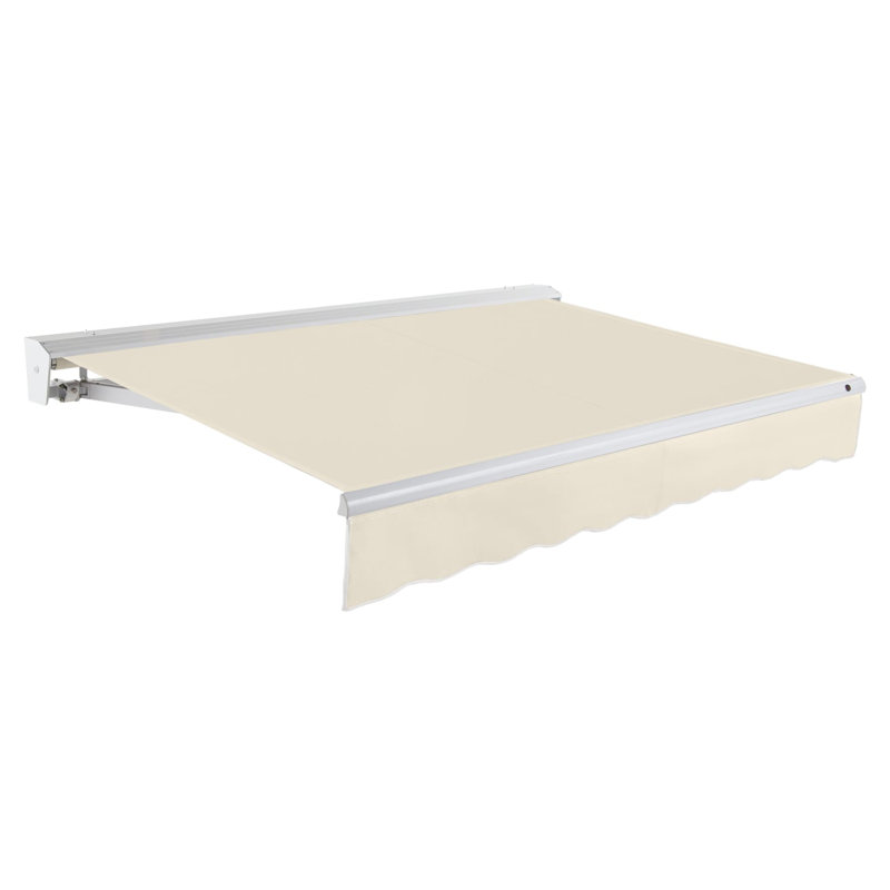Auvent de patio rétractable avec capuchon Awntech Destin, Lin lin, l 12 pi x P 10 pi, Moteur droit
