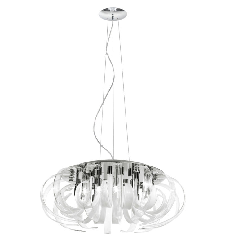 Willett 14 - Light Steel Pendant, White and smoke