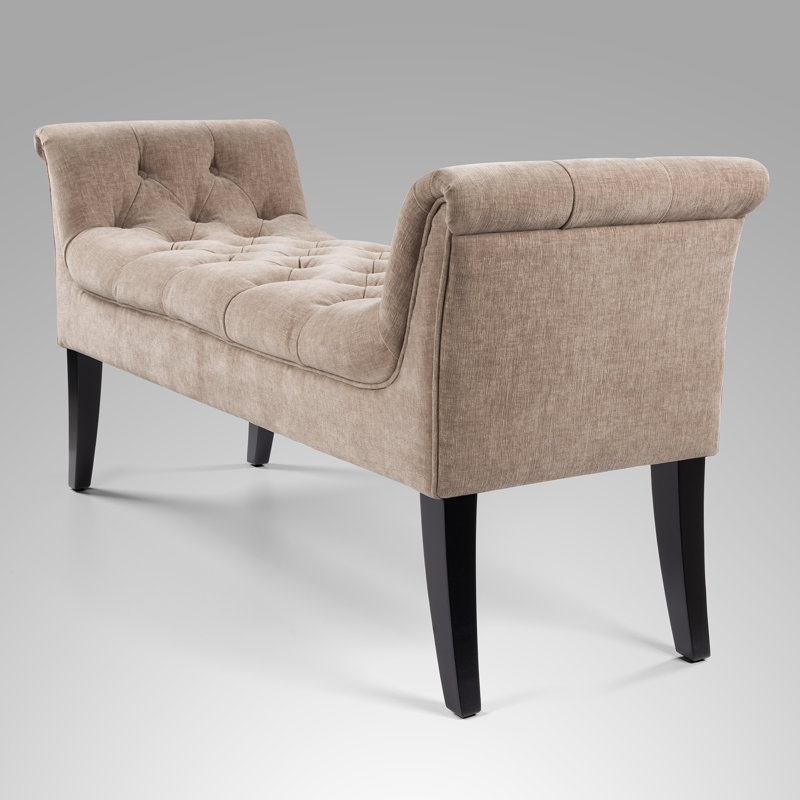 Delie Polyester Upholstered Bench, Brown