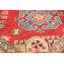 Tapis unique en laine noué à la main Gazni rouge / or / bleu de 6 pi 5 po x 9 pi 5 po 2019a Qaiden