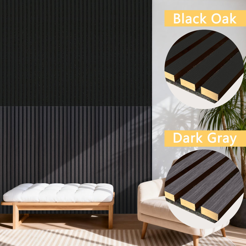 Panneaux muraux en bois à lattes en bois de 110 x 11 po Luxdecor, Gris