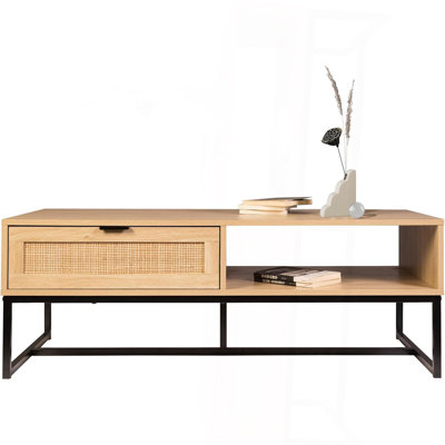 Cove Coastal Modern TV Stand With Storage Cubby And Drawer