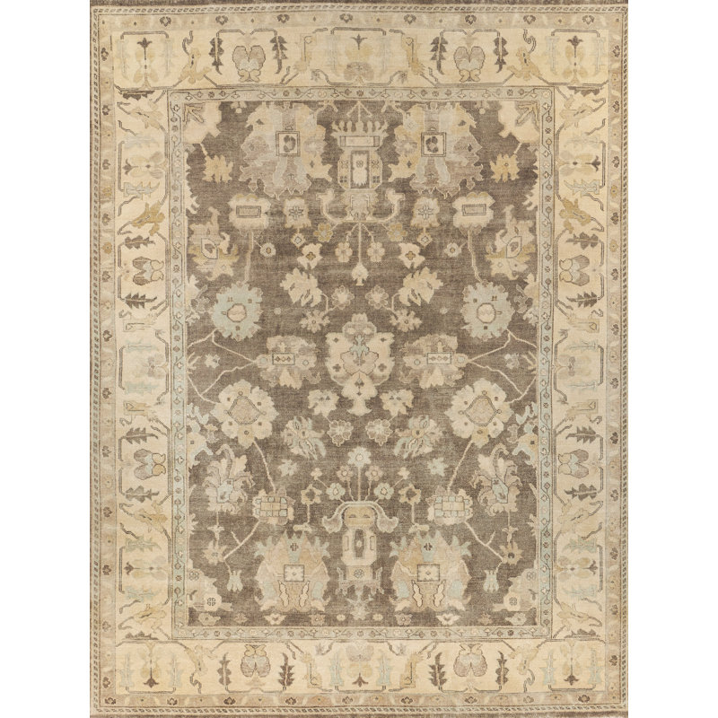 Antique Weave Oushak Wool Oriental Area Rug, Rectangle 14' x 18'