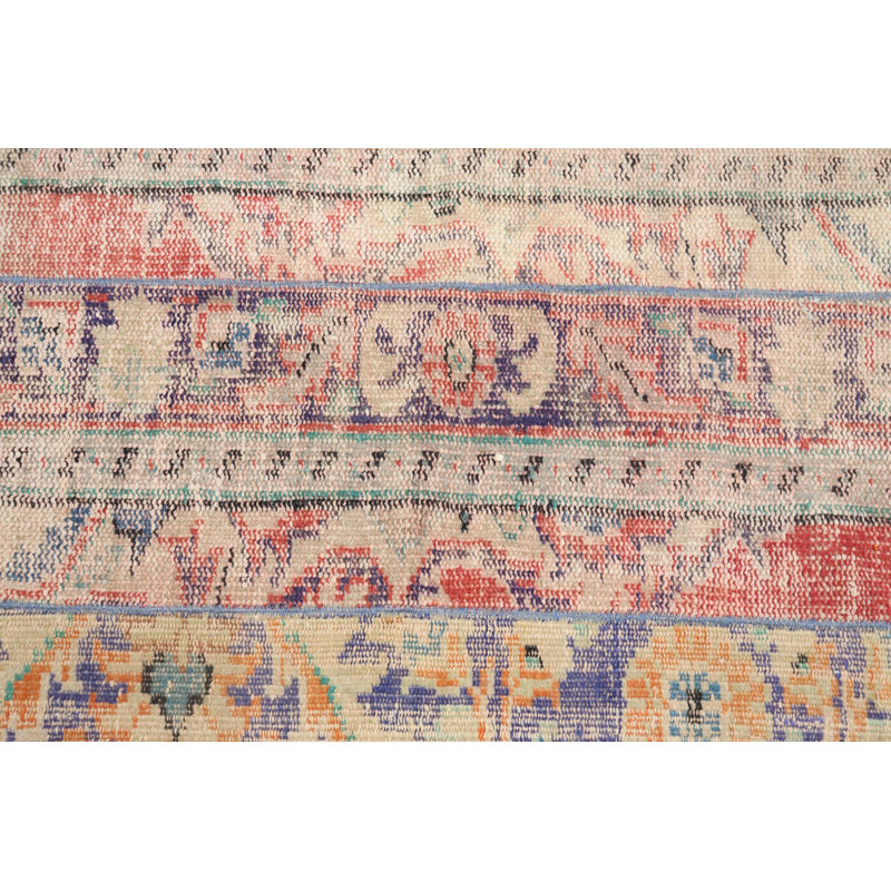 Handmade Vintage Turkish Oushak Rug in Blue for Bedroom or Kitchen - Item 6384