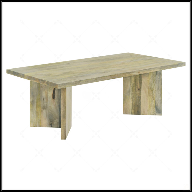 Brown Rectangular Solid Wood Coffee Table