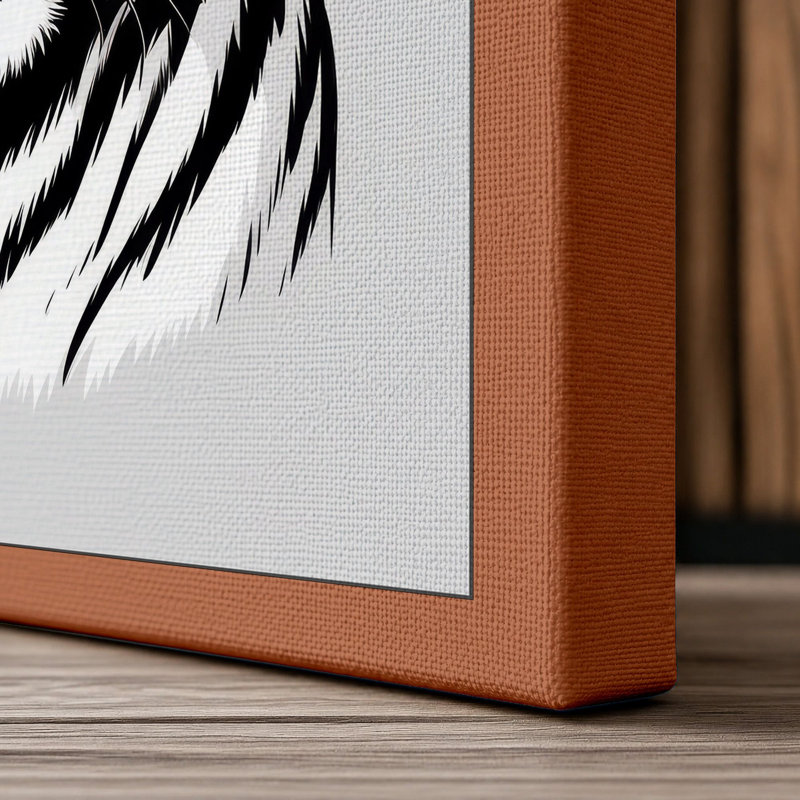 Tiger Portrait Minimalist 1 Piece Wrapped Canvas Wall Art, 18x12 - 45.7 x 30.5 cm, Terracotta Border