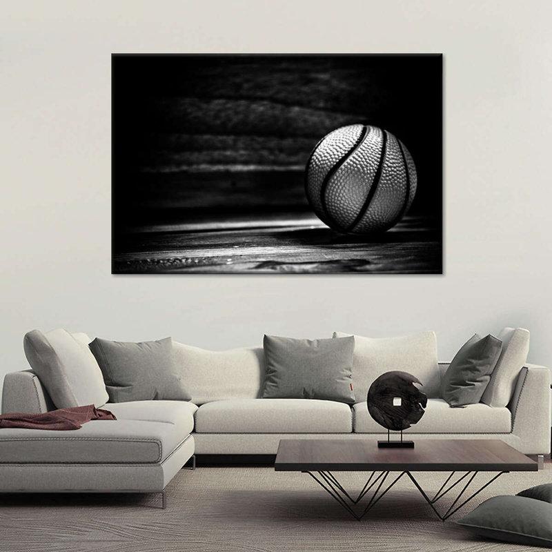 Basketball sur toile, H 26 po x l 39 po x P 1,25 po