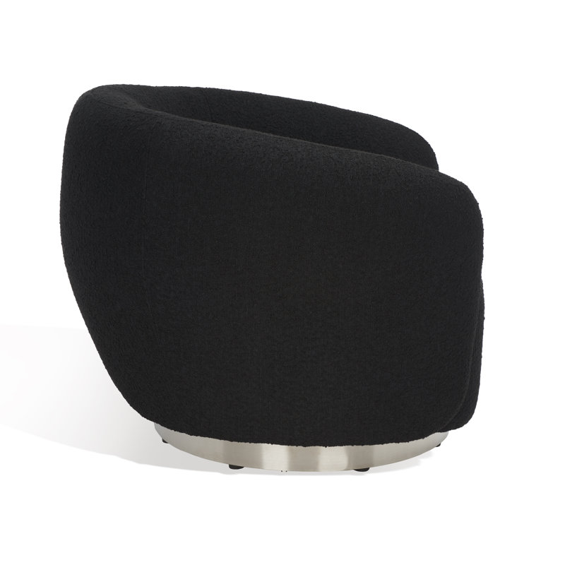 Taiquan Upholstered Swivel Armchair, Black Polyester