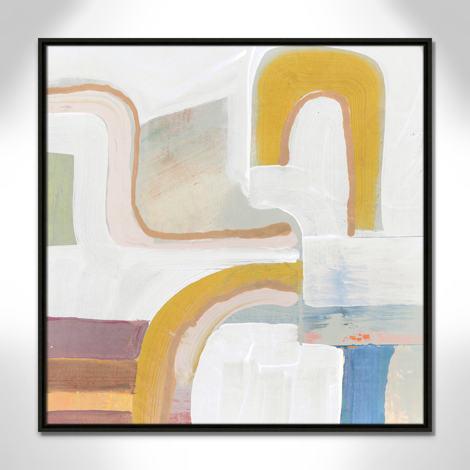 Together Again I by Cartissi - Floater Frame Painting Print on Canvas, 31.5" H x 31.5" W, Black