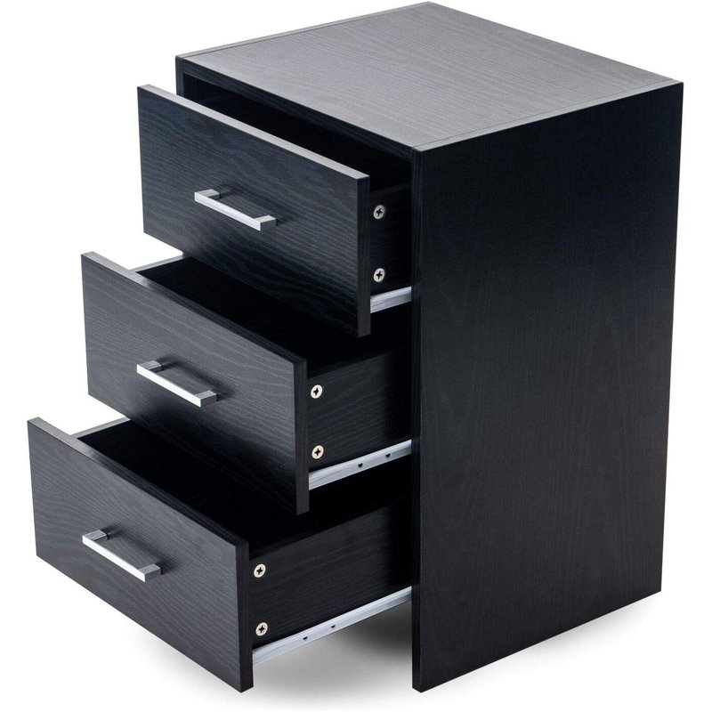 Gearld 40 cm W Chest of 3 Drawers, Black