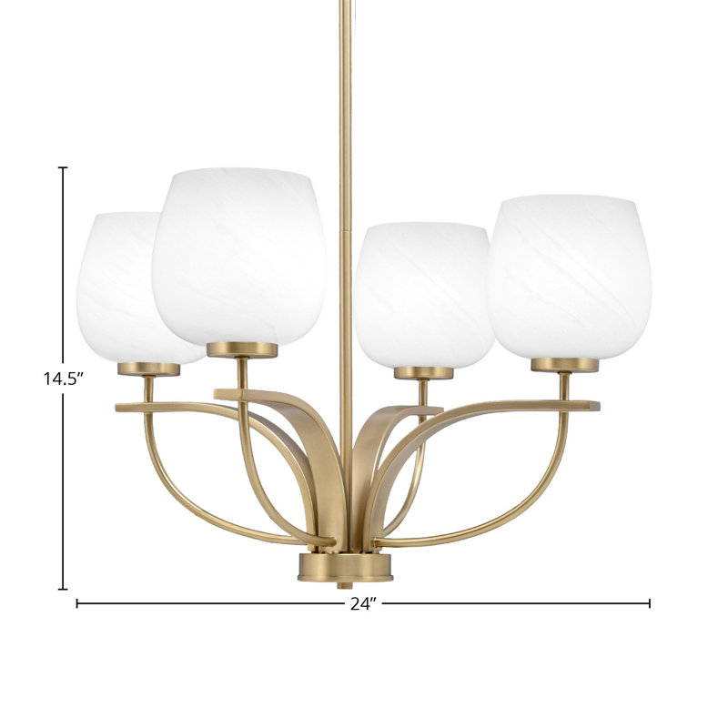 Lustre classique / traditionnel 4 lumières à intensité variable Unia, Finition graphite