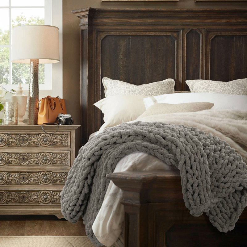 Donna Sharp Dove Chenille Knit Woven Throw, Dove