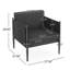 2 fauteuils club en aluminium noir pour décoration extérieure - look moderne, aluminium, coussins en mousse d'eau, assemblage inclus, structure robuste de 26,84 po de largeur, tissu