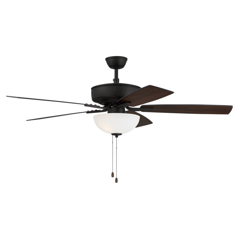 Pro Plus 211 White Bowl Light Kit 52'' Ceiling Fan with Light Kit, Black/Espresso