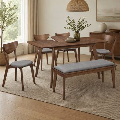 Grey and Natural Walnut 6-Piece Dining Set