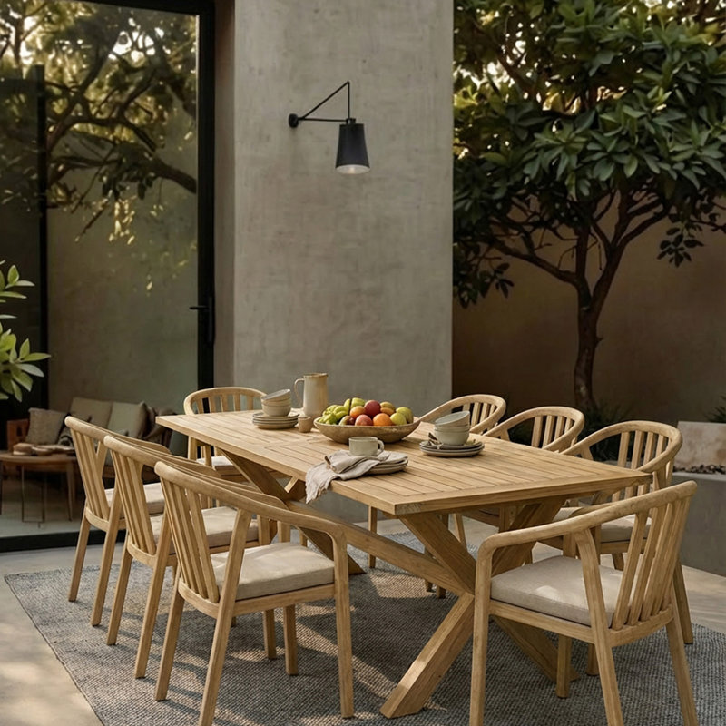 FSC 1 LIDIA 8-Seater Rectangular 240x100cm Dining Table with RIVEN Dining Chair