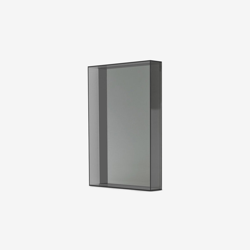 Lucent Rectangle Glass Wall Mirror, Smoke, 47.24" x 15.75"