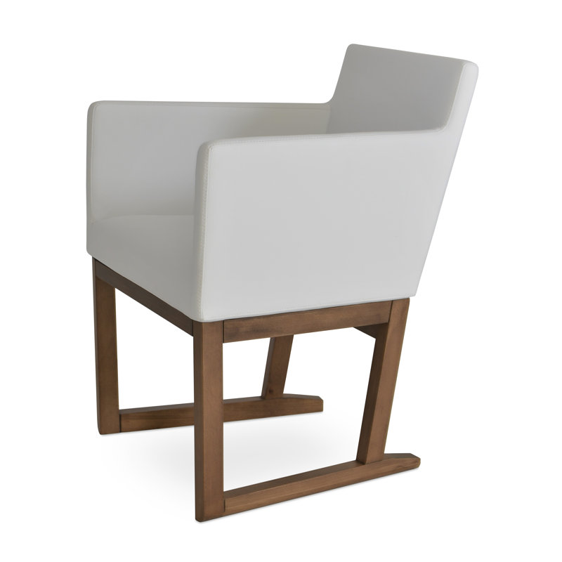 Chaise avec accoudoirs tapissier Harput, Noir