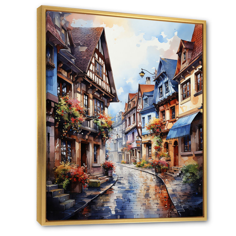 Décoration murale française pittoresque des rues de Colmar III - paysages urbains, H 40 po x l 30 po x P 1,5 po