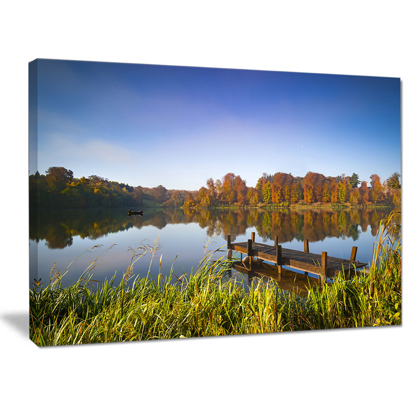 «Still Waters of Fall Lake», reproduction de photo sur toile tendue, H 28 po x l 60 po x P 1,5 po, Toile tendue