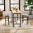Set of 2 Bar Stool with Curved Seat Cushions-1128662732
