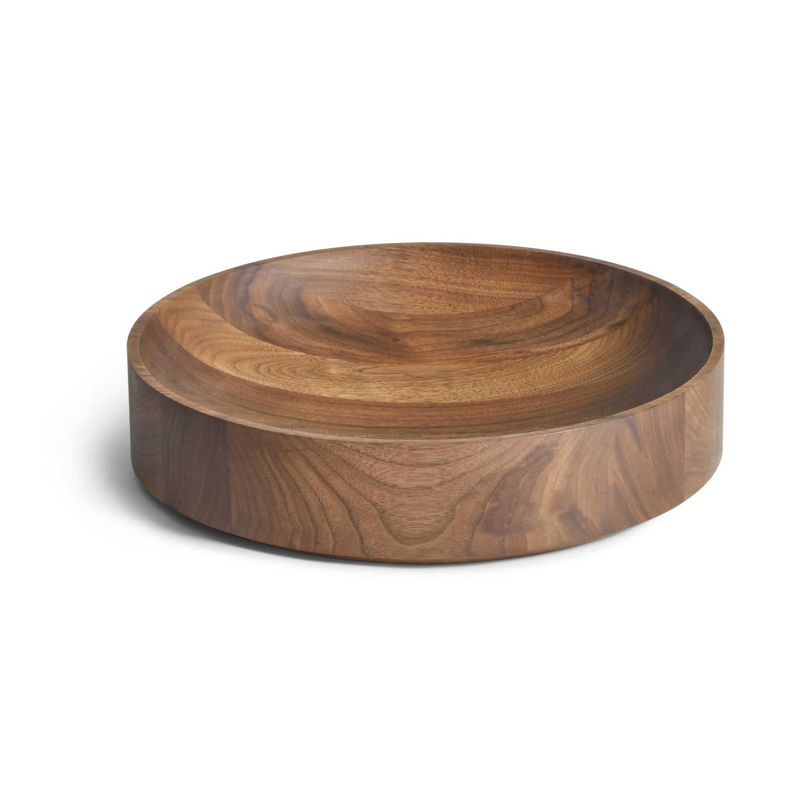Cusp Solid Wood Decorative Bowl 1, Walnut, 3" H x 12" W x 12" D