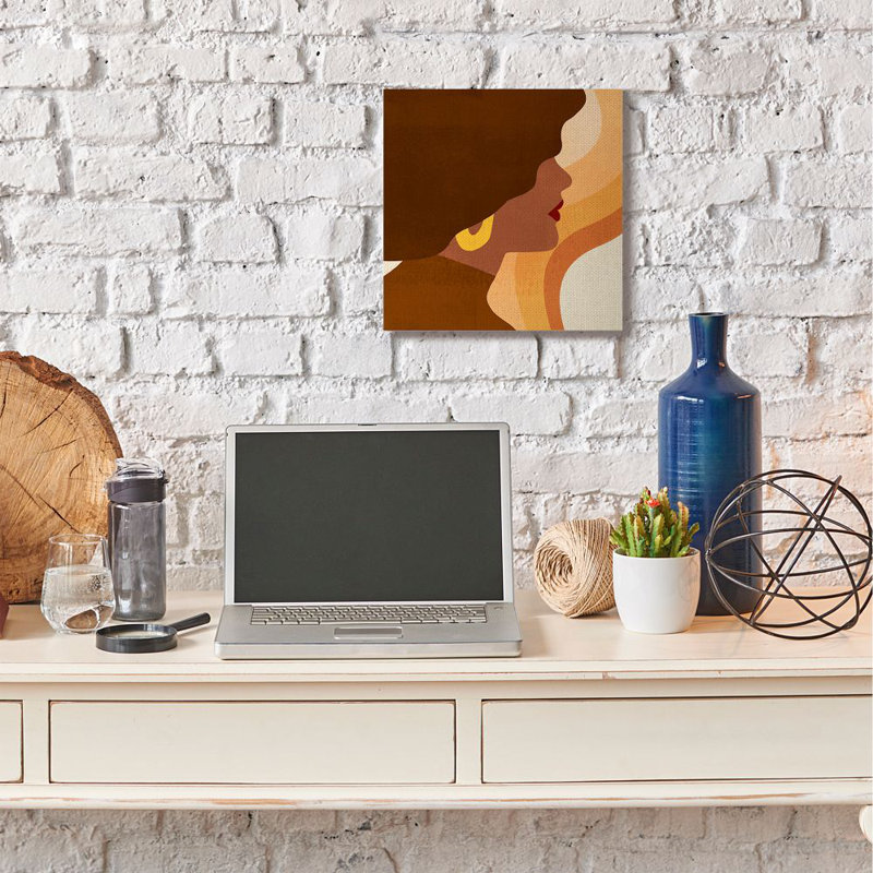 « Retro glam »-impression d’art graphique en bloc de couleurs, Toile tendue, H 17 po x l 17 po x P 1,5 po