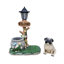Statue de planteur de chien carlin assis