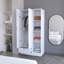 Armoire avec tiroir simple, 4 tablettes de rangement et tringle