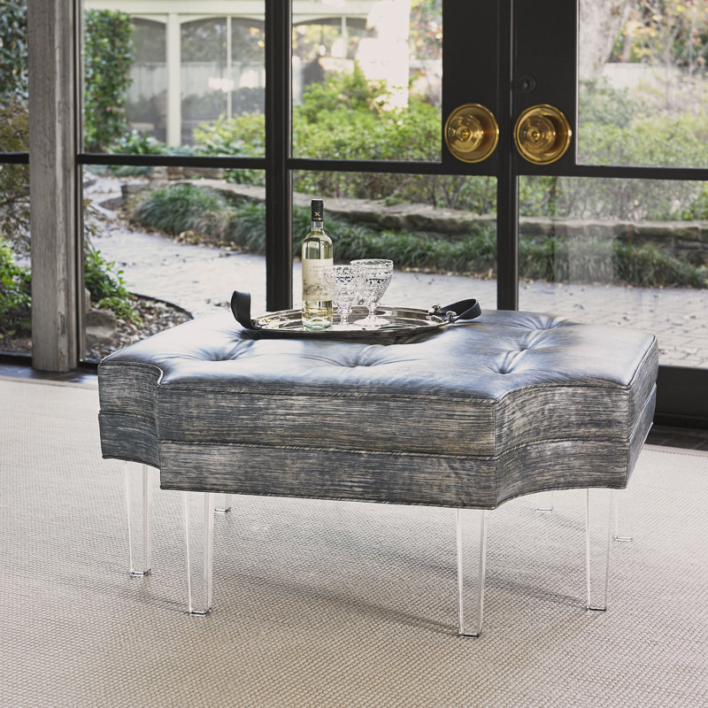 Harlow Novelty Ottoman, Sunny Linen