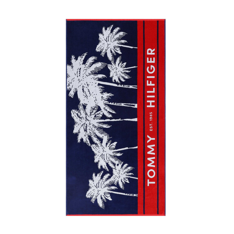 Tommy Hilfiger Boulevard Blue Cotton Beach Towel, Boulevard Blue