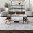 Greenwich 54" Glass And Steel Coffee Table With Three Shelves-2048816602