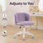 Chaise de bureau artificielle avec base en métal, chaise de bureau pivotante, chaise de coiffeuse (violet)-625670523