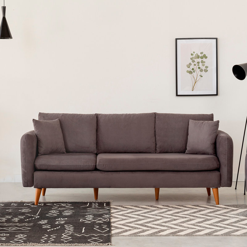 Canapé rembourré 84,6 po Rotterdam, 100 % polyester brun