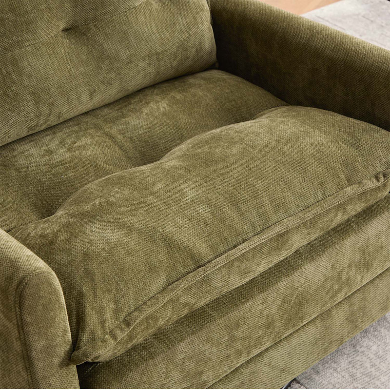 Fauteuil demi-tonneau pivotant, Vert olive