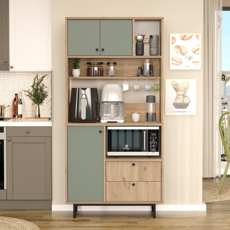 Armoire polyvalente Colesen, Vert / Beige