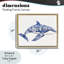 Cadre flottant Floral Toile Whale-326365446-326365445