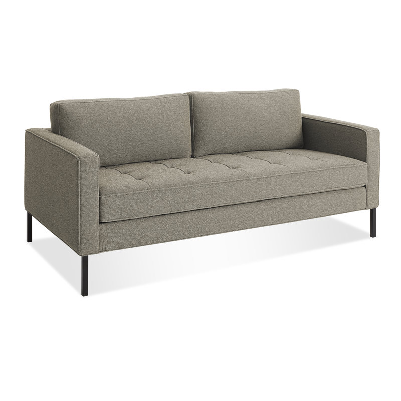 Paramount Sofa, Sanford Black Polyester Blend, Metal, 32" H x 80" W x 34" D