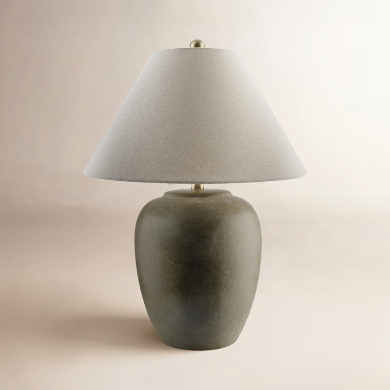 Lampe de table en céramique Eustacia, Gris